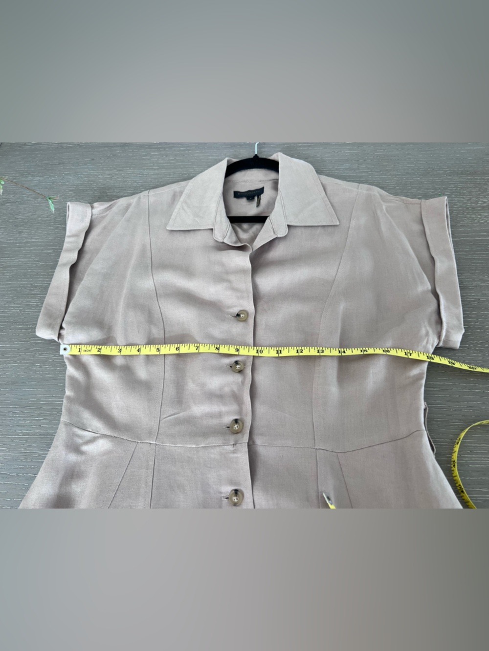 Donna Karan Beige Shirt Midi Dress size 8 - Picture 10 of 14